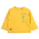 Polera Manga Larga Bebé Niño Amarillo Talla 9 M Pillin