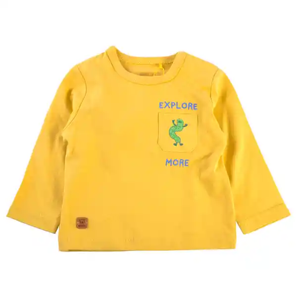 Polera Manga Larga Bebé Niño Amarillo Talla 9 M Pillin