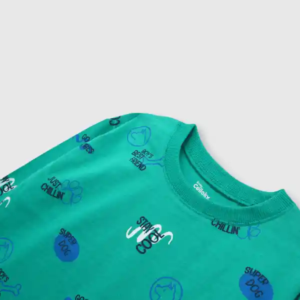 Polera Estampada de Bebé Niño Verde Talla 24M Colloky