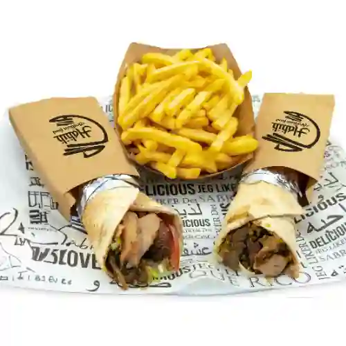 2 Shawarmas Falafel O Pollo + Papas F