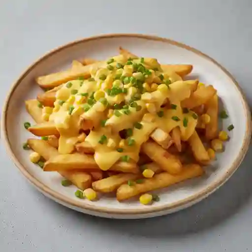 Papas Fritas Con Cremoso Choclo