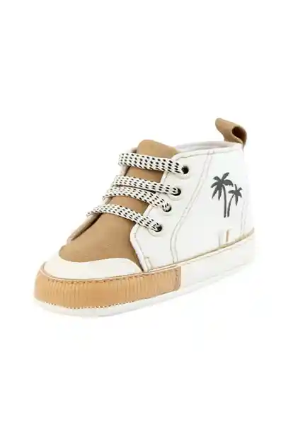 Zapatillas Caña Velcro Elástico New Born Niño Beige Talla 15 822