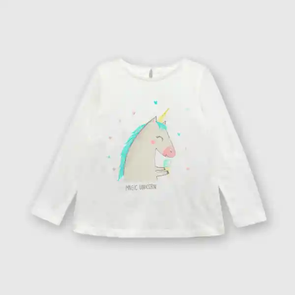 Polera Unicornio de Bebé Niña Blanco Talla 24M Colloky