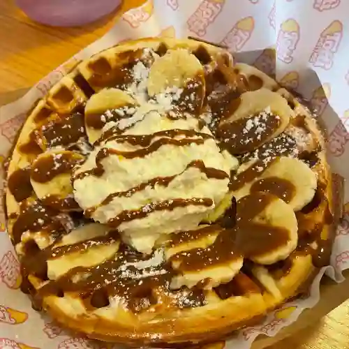 Waffle Manjar Plátano Libre de Gluten