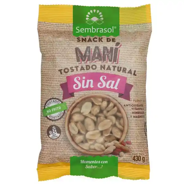 Sembrasol Maní Tostado Sin Sal