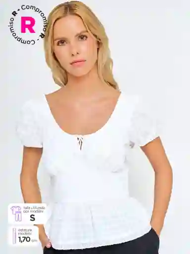 Index Blusa Manga Corta Eugenia Cor Blanco S S25