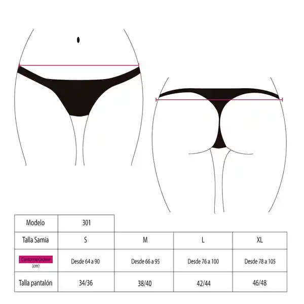 Bikini Calzón Colales Culote Blanco Talla L Samia