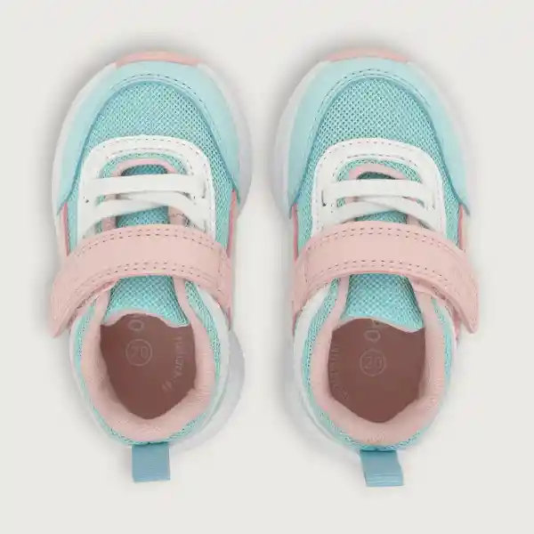 Zapatillas Chunky Velcro Elástico Niña Menta Talla 26 Opaline