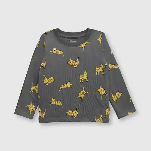 Polera Tigres de Bebé Niño Cemento Talla 9M Colloky