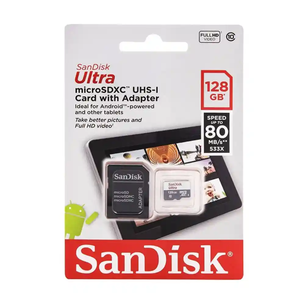 Sandisk Memoria 128 Gb Micro SDS QUNR-128 G-GN6TA