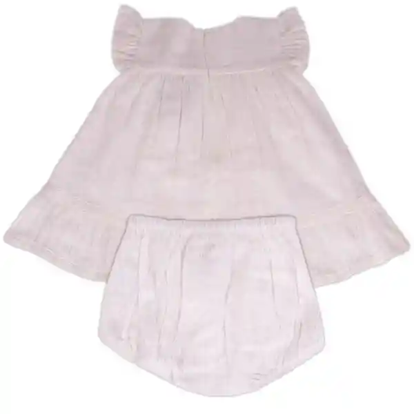 Vestido Bebé Niña Blanco Talla 9 M Pillín