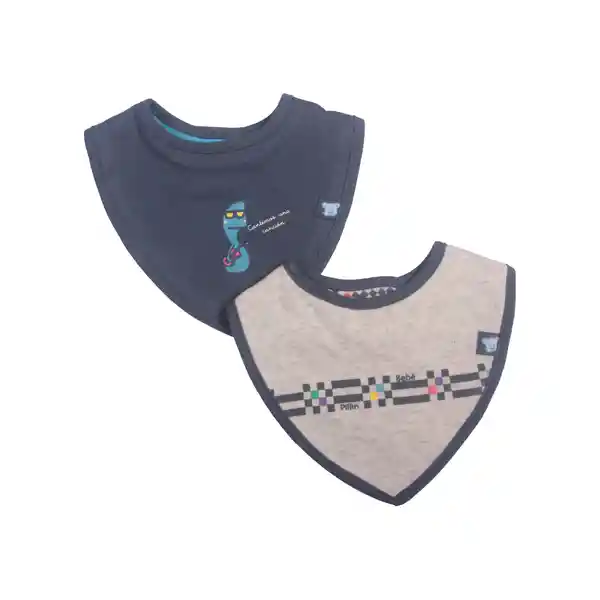 Set 3 Pzas Babero Niño Multicolor Pillín 3 M