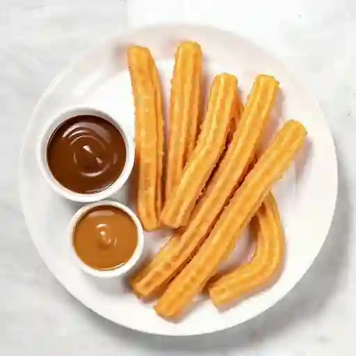 6 Churros manjar, chocolate o mixto