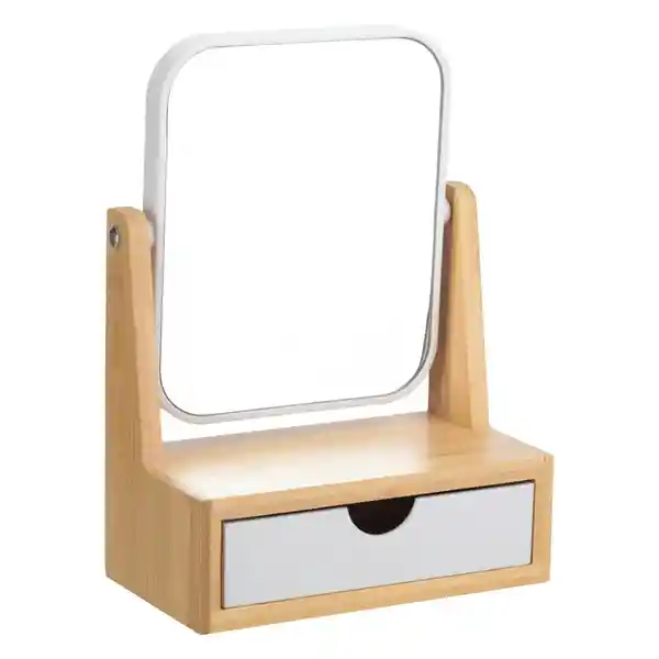 Espejo Con Cajonera de Bambú Casaideas