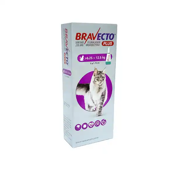 Bravecto Antiparasitario Interno y Externo Gatos 6.25-12.5 Kg