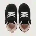 Zapatillas Sport Velcro Elástico Niña Negro Talla 22 Opaline