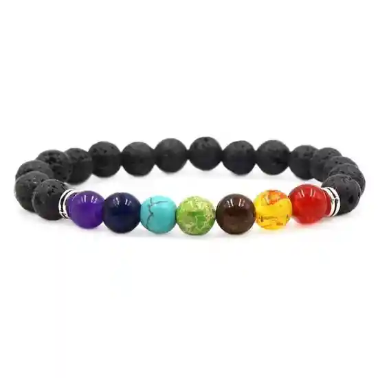 Pulsera Piedra Volcánica 7 Chakras