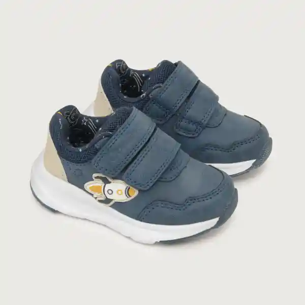 Zapatillas Urbana Doble Velcro Niño Azul Talla 20 Opaline