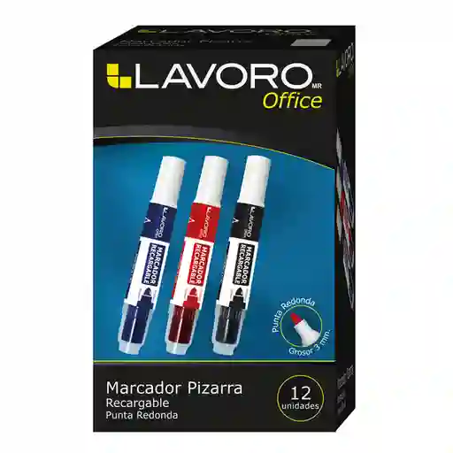 Lavoro Marcador Pizarra Recargable Punta Redonda Azul