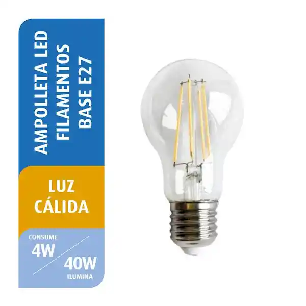 Great Value Ampolleta Led Filamento A60 4W