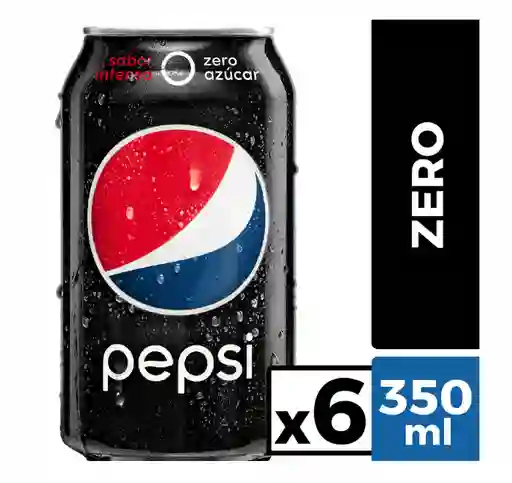 Pepsi Zero Bebida Lata 350 ml, 6 Pack