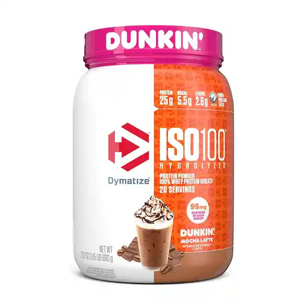 Dunkin Suplemento de Proteína Dymatize Iso 100 Mocha Latte