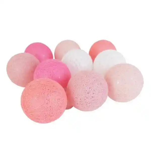 Guirnalda Esferas Luces Tonos Rosados 1.8 m