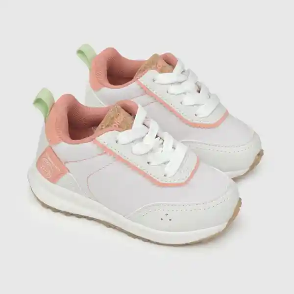 Zapatillas Urbana Reciclada Niña Blanco/Rosado Talla 26 Colloky