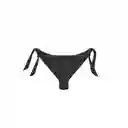 Bikini Calzón Tanga Con Amarras Color Negro Talla L Samia