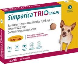 Simparica Trio Antiparasitario 1.25 a 2.5 Kg