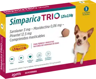 Simparica Trio Antiparasitario 1.25 a 2.5 Kg