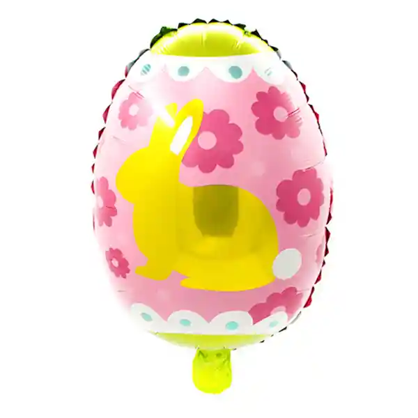 Globo Metalico Huevito Rosado 32x46cm