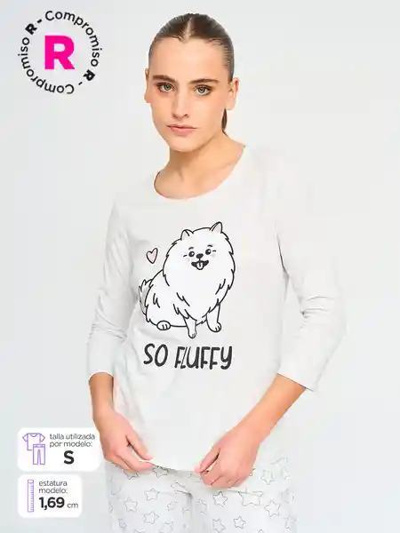 Index Camiseta Top 3/4 Print Atp Fb V26 Gris S