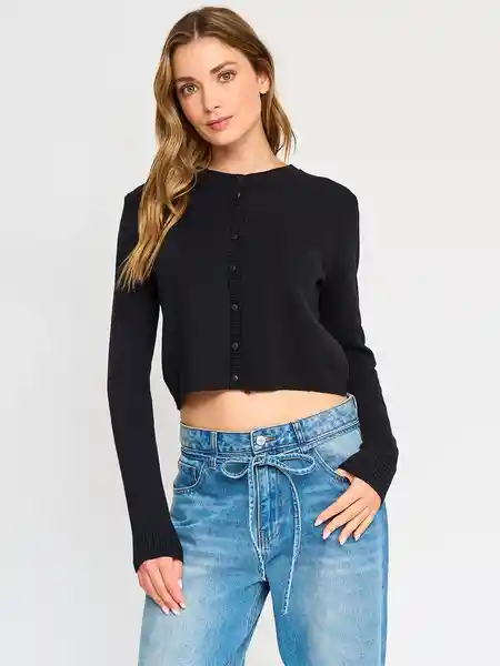 Index Suéter Card Botón Color Negro S S25