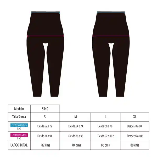 Calzas Con Bolsillo de Malla Negro Talla XXL Samia