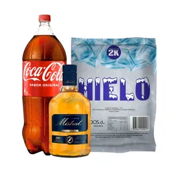 Combo Mistral 1 L + Coca-Cola Normal 3 L + Hielo 2 Kg