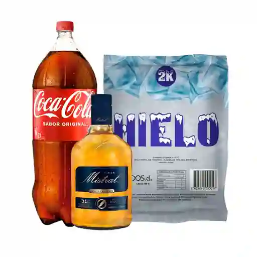 Combo Mistral 1 L + Coca-Cola Normal 3 L + Hielo 2 Kg