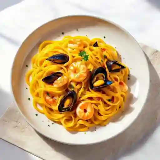 Fetuccini En Salsa De Mariscos