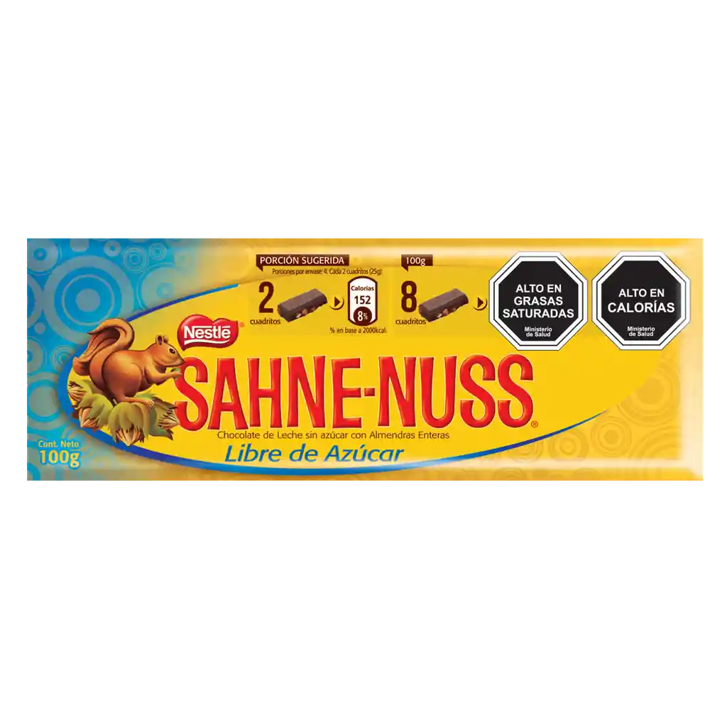 Sahne-Nuss Chocolate con Almendras Libre de Azúcar