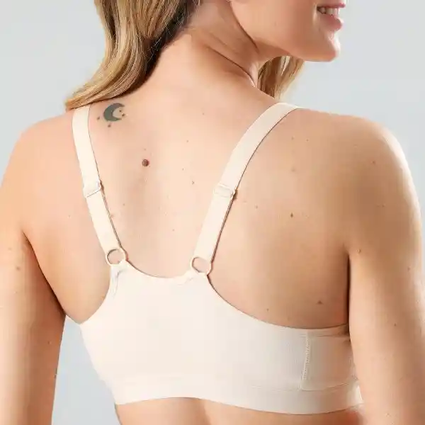 Sostén Postoperatorio Algodón Color Champagne New 38B Flores