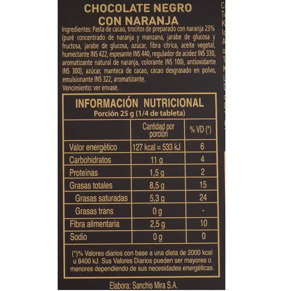 Antiu Xixona Chocolate 72% Cacao Naranja Sin Gluten 100G