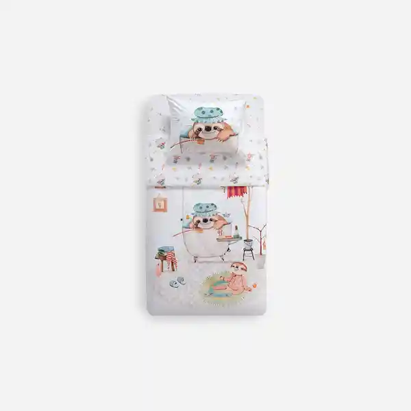 Funda Plumón Hora Del Baño Oso Perezoso 1.5 Plazas Rosen