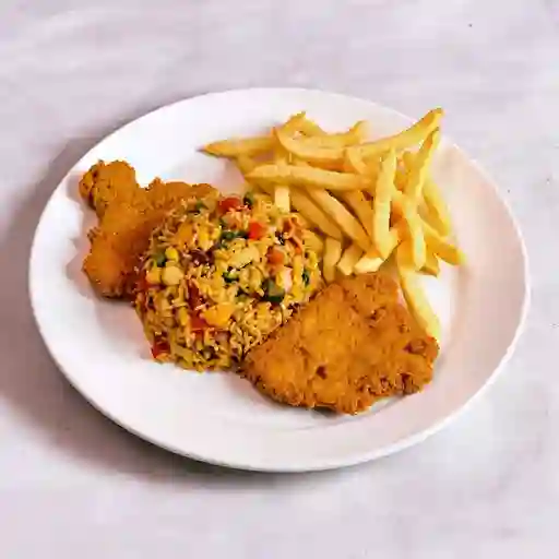 Promoción Pollo Broster Pechuga Arroz Chaufa Papa Frita Nat