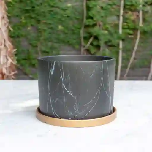 Macetero De Cerámica Nórdico Negro S
