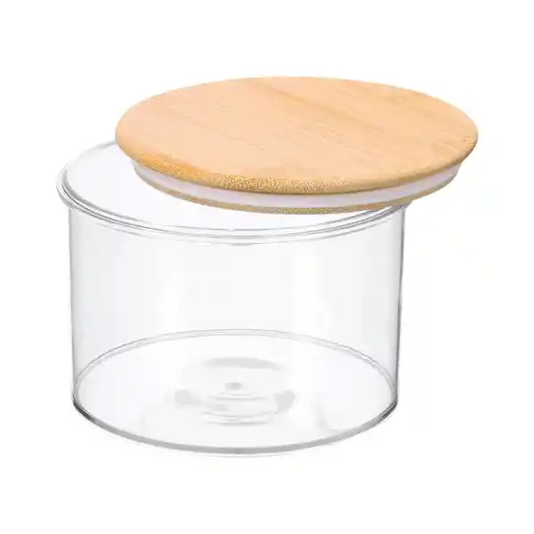 Frasco Organizador Con Tapa de Bambú 11 x 8.3 cm