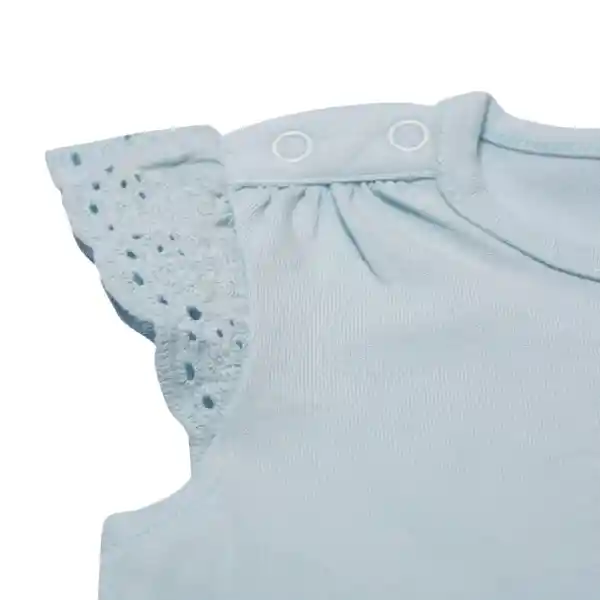 Polera Manga Corta Bebe Niña Turquesa Pillin 6 M