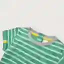 Polera Líneas de Niño Verde Esmeralda Talla 2A Opaline