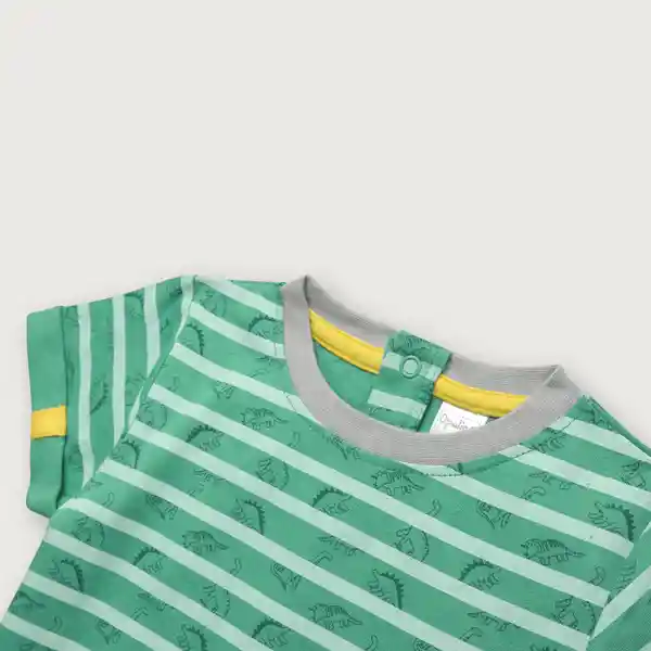 Polera Líneas de Niño Verde Esmeralda Talla 2A Opaline