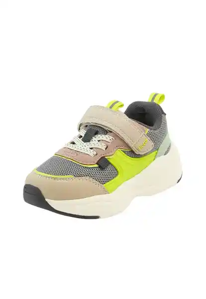 Zapatillas Sport Velcro Elástico Kids Niño Gris 23 893