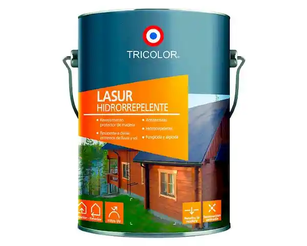 Tricolor Lasur Protector de Madera Natural 3.78 L